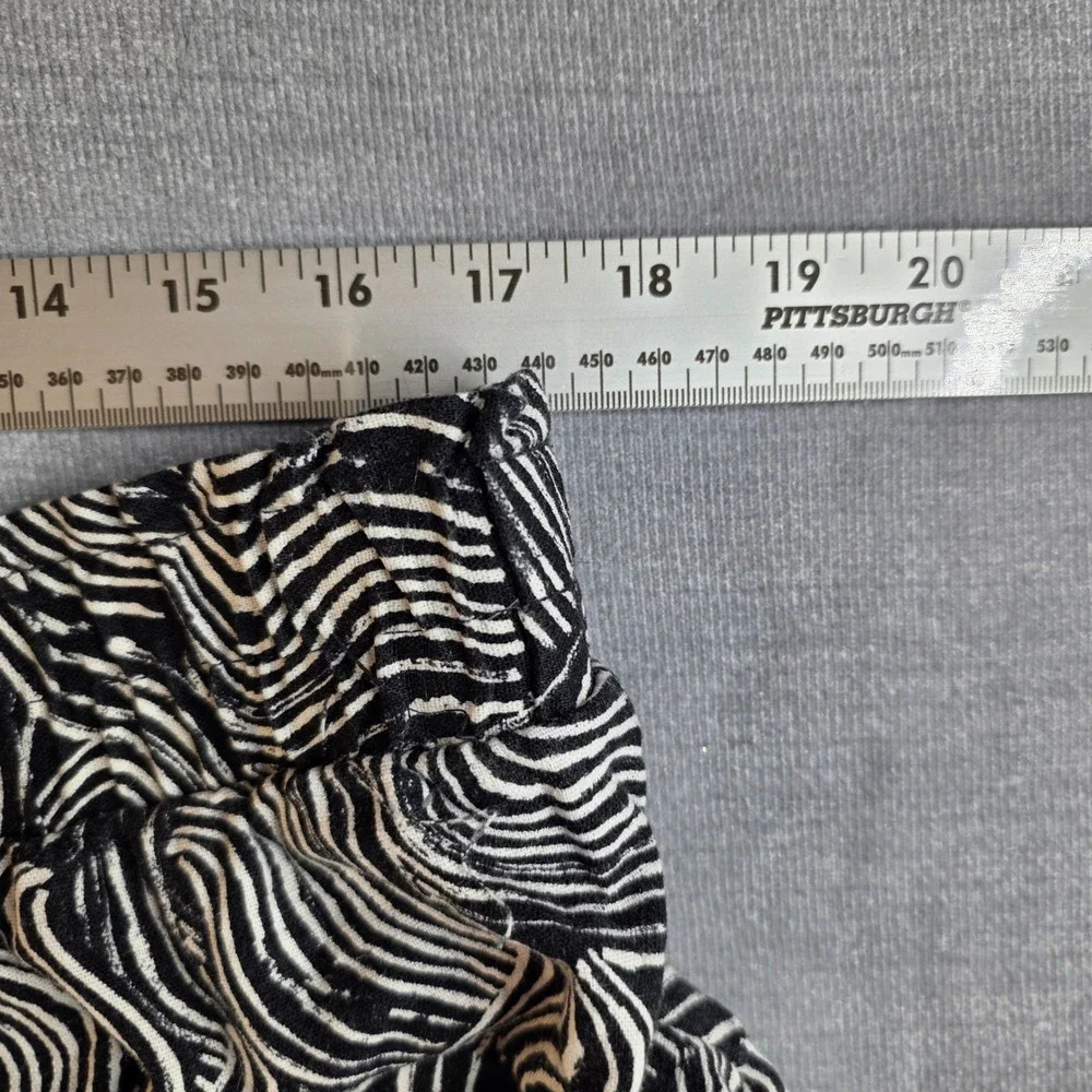 A New Day Shorts Womens XXL(20) Black White Abstract Swirl Linen‎ Blend Pockets
